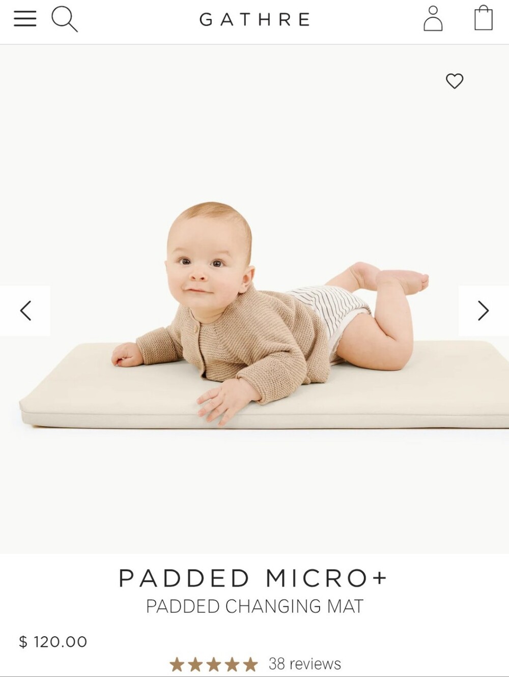 Gathre Padded Micro+ Changing Pad Mat Ivory